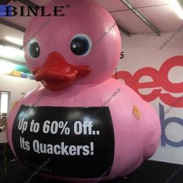 2024 Hot sale large yellow/pink inflatable duck for advertising sales promotional rubber duck with Free printing/banner