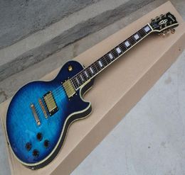 Guitar Factory Top Quality 2 Pickups gold Hardware LP Standard Blue Electric Guitar In Stock4431922