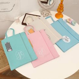 Storage Bags A4 File Holder Cartoon Double Layers Documents Pocket Pouch Bag Office School Stationery Desk Organiser