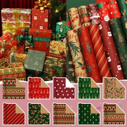 Gift Wrap Christmas Wrapping Paper Series Box Tree Pile Retro Cowhide 50 70