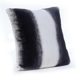 Pillow Decorative Pillows For Sofa Fancy Real Fur Patchwork Design Case
