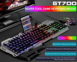 Keyboard Mouse Combo Computer Accessories For Desktop Mute 104 Keys USB Wired Rainbow Backlit Gaming Waterproof Mechanical19113719