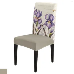 Chair Covers Vintage Iris Butterfly Rustic Cover For Kitchen Seat Dining Stretch Slipcovers Banquet El Home