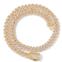 Wholesale Price High Quality Silver Brass Diamond Zircon Cuban Link Chain Men Necklace