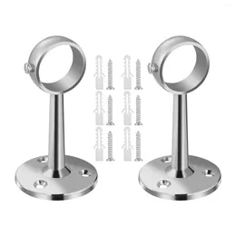 Shower Curtains 2Pcs Wardrobe Rod Lever Support Holder Pipe Rotary Retractable Bracket Closet Pole For Office Curtain Rods And Tube