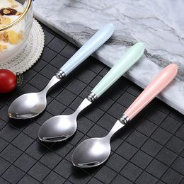 2024 Mirror Silver Stainless Steel Cutlery Set Children's Fork Knife Soup Dessert Ice Spoon Complete Dinner Dinnerware Set Chopsticksfor for