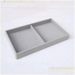 Jewellery Tray Handmade Diy Box Der Storage Organiser Grey Soft Veet Jewellery Earring Necklace Pendant Bracelet Display Rack Plate 4 2X Dhjns