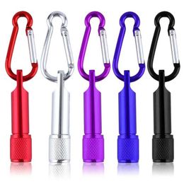 Keychains Lanyards Colorful Super Bright Mini Portable LED Camping Flashlight Aluminum Keychain Keyring Light Self defense Torch Lamp outdoor Q240403