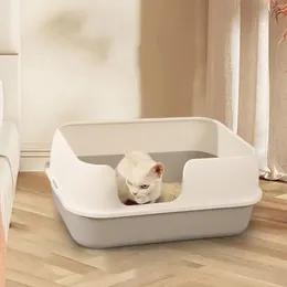 Cat Carriers Litter Box Tray High Sided Semi Enclosed Portable For Kittens Hamsters Rabbits