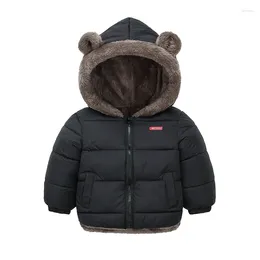 Jackets 2024 Boys Children Hooded Outerwear Girls Warm Jacket Clothing Baby Fashion Kids Zipper Coat
