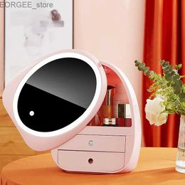 Freezer Beauty refrigerant skin care mini car refrigerator intelligent LED light with mirror portable outdoor travel of high quality Y240407