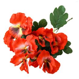 Decorative Flowers Artificial Pansy Plastic Fake Plants Wedding Garden Decor Home Party Office Room Table Decoration