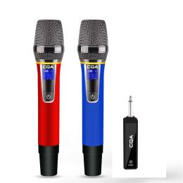 Microphones Wireless Microphone 2 Channels UHF Professional Handheld Mic Micphone For Party Karaoke Church Show Meeting 50 Meters Sing Song