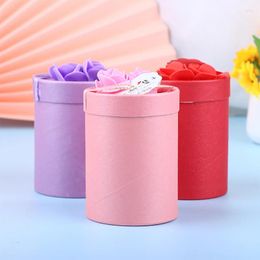 Gift Wrap 1Pc Round Flower Paper Boxes Packaging Box Lid Flowers Bucket Candy Party Wedding