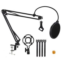 Accessories Microphone Stand Adjustable Suspension Arm Mount Stand Holder Microphone Arm Stand Microphone Holder with Pop Filter