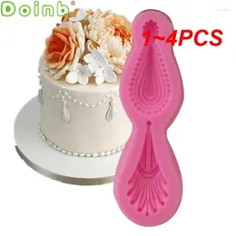 Baking Moulds 1-4PCS Gem Pendant Silicone Mold Fondant Cake Border Decorating Tools Chocolate Gumpaste Mould