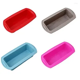 Baking Moulds Silicone Bread Pan Non-Stick Solid Color Rectangular Cake Loaf Tray Mould