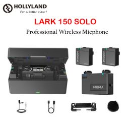 Microphones Hollyland Lark 150 Duo Solo 2.4Ghz Microphone Wireless RX TX Kit Lavalier Microfone Mic for DSLR Camera iPhone Android Phones