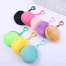 Storage Bags Practical Lovely Circular Wallet Keychain Plushy Keyrings Round Coin Purses Key Holder Multi Functional Bag Pendant Accessory