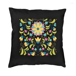 Pillow Personalized Mexican Otomi Sunflower Leaves Cover Decoration Floral Embroidery For Living Room