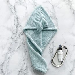 Towel Bowknot Women Adult Bathroom Absorbent Quick-Drying Bath Thicker Shower Long Hair Cap Microfiber Wisp Dry Head