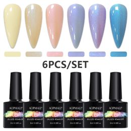 Dresses 6 Pcs Gel Nail Polish Set Vocation Gel Soak Off Nail Lamp Colorful Gel Nail Kits Nails Decorations Nail Art Gifts