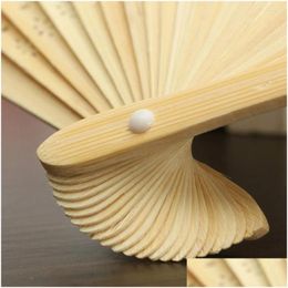 Decorative Objects & Figurines Blank White Diy Paper Fans Hand Practise Fan Hand-Painted Personalised Elegant Creative For Dance Cospl Dhj7A