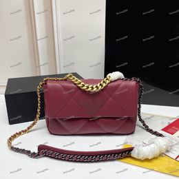 Mirror quality Designer Chain Bag 19 bag Women Shoulder Handbag Luxuries Cross Body Bag With Box C014,Imported from France CC leather and hardware