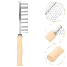 Dog Apparel Pet Cat Comb Wooden Handle Single Row Combing Smoothing Grooming Accessories For Shedding Reusable