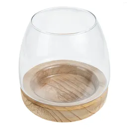 Vases Glass Planter Vase Terrarium Wooden Bulk Wedding Decor Creative Micro Landscape Bottle For Room