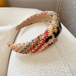 High-End Letter Raffia Stirnband Sommer Hochwertig mit weit an Breite mit Breitwagen mit hohem Schädel-Top-Stirnband gebrochenes Haarwaschhaarschnalle für Frauen