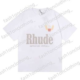 Rhude Shirt Ins Hot Spring Summer T Shirt American Luxury Rhudes Skateboard Mens Designer T Shirt Women Men Casual Good Rhudes T-Shirt 834