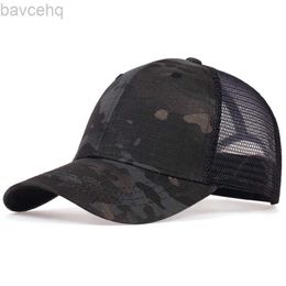 Wide Brim Hats Bucket Hats Mesh Summer Sun Hat Caps for Men Women Adjustable Baseball Cap Men Trucker Hats Camouflage Jungle Tactical Hats 240407