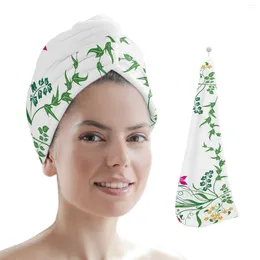 Towel Decorative Petals Flowers Women Adult Absorbent Quick-Drying Shower Long Hair Cap Microfiber Head