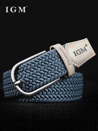 Belts Canvas woven belt mens non perforated elastic belt mens student and young people all paired with jeansC240407