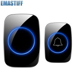 Doorbell Emastiff 433mhz Wireless Doorbell Waterproof Smart Home Door Bell Chime Kit Led Flash Security Alarm Welcome House Melodies