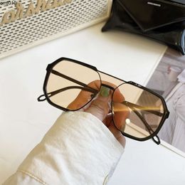 Fashion Double-beam Large-frame Polygonal Sunglasses Concave Polarized Glasses Tide Anti-blue P5xo