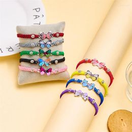 Charm Bracelets Handmade Braided String Bracelet For Women Colourful Butterfly Pendant Adjustable & Bangles Fashion Jewellery Gifts