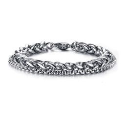 Men's Titanium Steel Double Layer Chain Bracelet Wind Jewellery Mixed Batch Br-590S