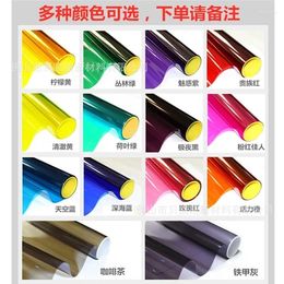 Window Stickers Colour Foil Glass Sticker Heat Insulation Sunscreen Shading Cellophane Transparent Two-Way Film Decorative Win