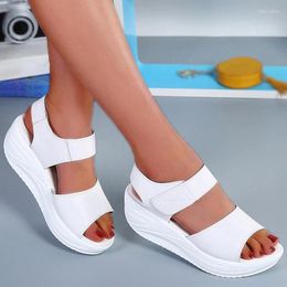 Soft Shoes Peep Sandals Women Heels Summer Platform Toe Wedge Sandalias Mujer 2024 Heeled Female 201