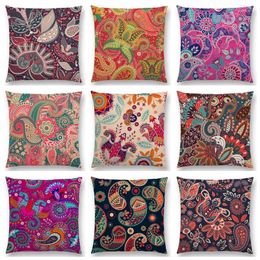 Pillow Paisley Mandala Decorative Pattern Flower Plants National Style Geometry Stripe Dream Cover Sofa Throw Nice Case