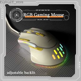 Mice G3 USB Wired Gaming Mouse Silent RGB Backlit Ergonomic Mice Optical 12800 DPI Computer Office Gamer Mouse For PC Laptop Desktop Y240407