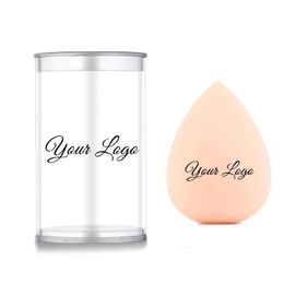 25pcs Custom Beauty Egg Cosmetic Blender with box Customize Make Up Private Label Latex Free Clear Box Makeup Sponge 240329