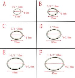 50pcslot O rings Metal Non Welded Nickel Plated Collars Round Loops Belt Buckle Package Accessorie 12mm38mm6864655