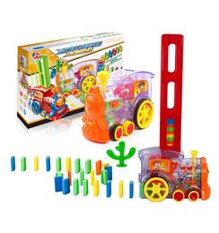 60pcs Electric Dominoes Train Set Rainbow Put up the Domino model duplo Games Educational Toy Car toys for children fridends7211734