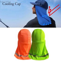 Wide Brim Hats Bucket Hats Cooling Cap Elastic Sun Shade Hat Wide Brim Neck Shield Elastic Hard Cap UV Protection to Cover Neck for Fishing Riding 240407