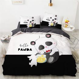 Bedding Sets Cartoon Panda Children's Set For Kids Baby Girls Duvet Cover Pillow Case Bed Linens Quilt 135 140x200