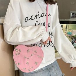 Bag Cute Zipper Women Heart-shaped Wild Messenger Bags For 2024 Fashion Handbag Korean Style Shoulder