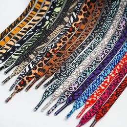 1 pair 120cm Wholesale Leopard print shoelaces camouflage printing colored shoelaces